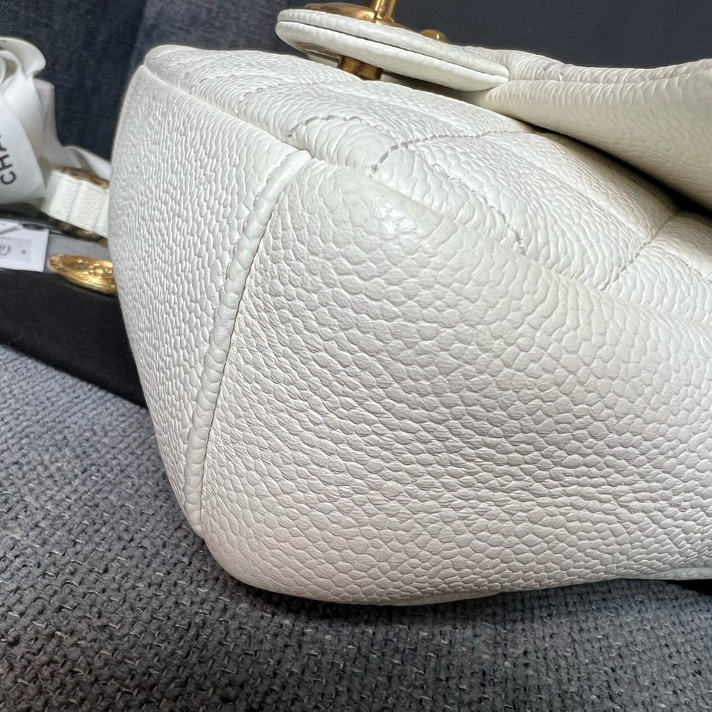 Chanel flap bag Chain soul mini caviar white - Picture 15 of 16